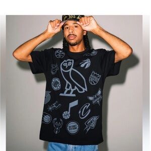Authentic ovo Black nba Graphic T-Shirt